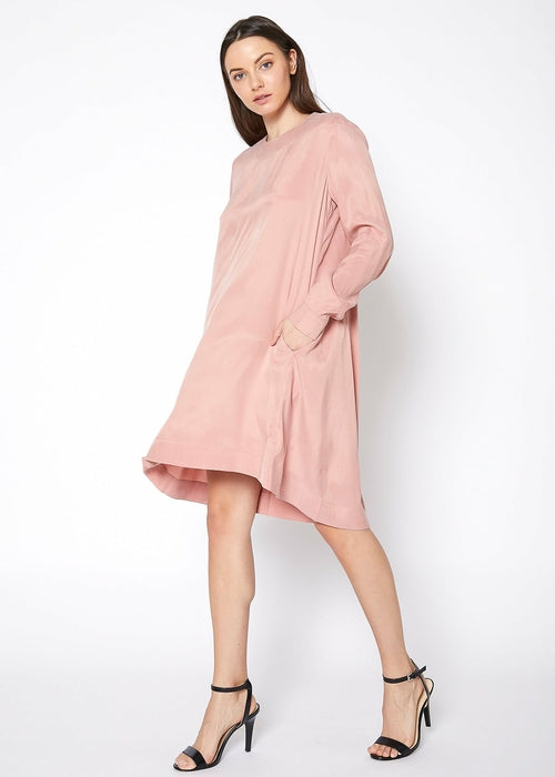 Women's Basic Long Sleeve Crew Neck Dress