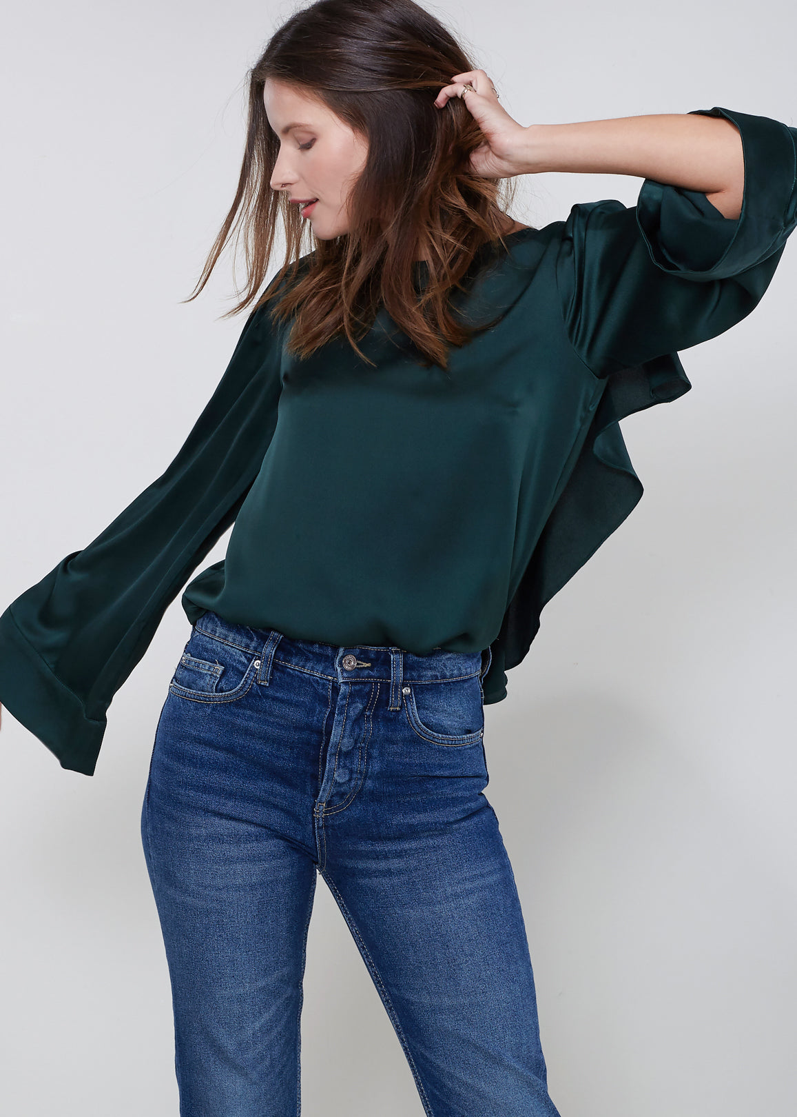 Women's Ruffle Back Sleeve Top