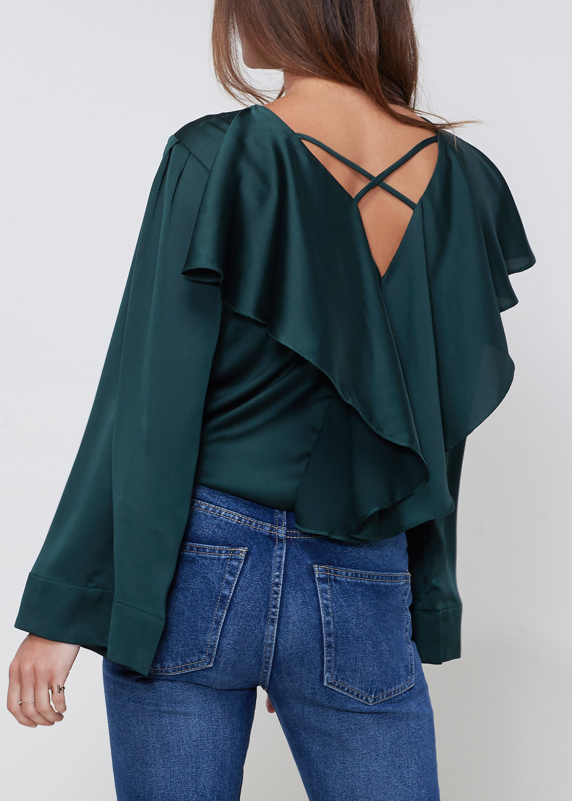 Women's Ruffle Back Sleeve Top