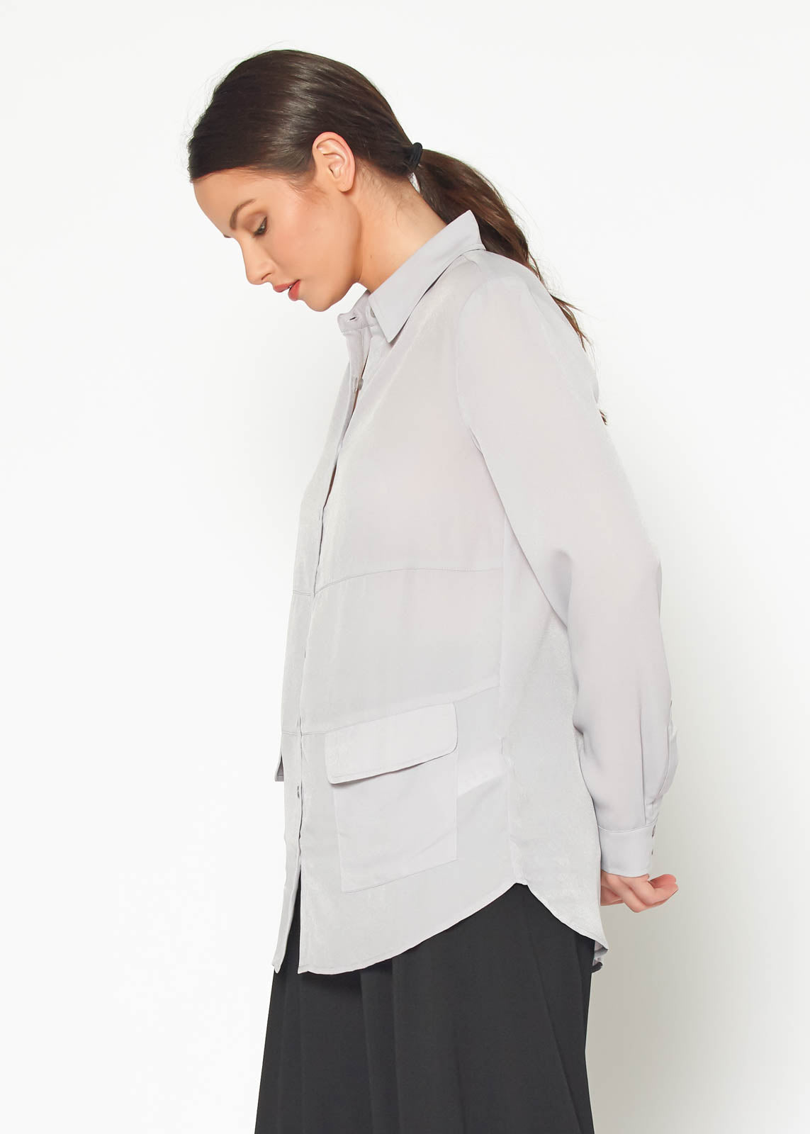 Women's Button Down Pocket Blouse Shirt