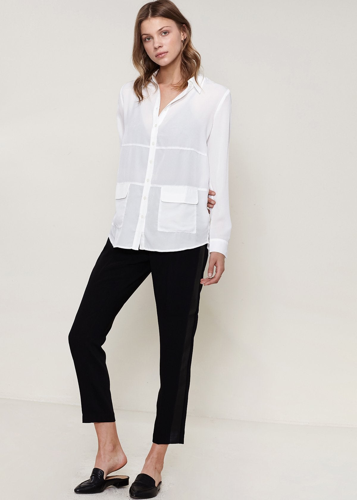 Women's Button Down Pocket Blouse Shirt