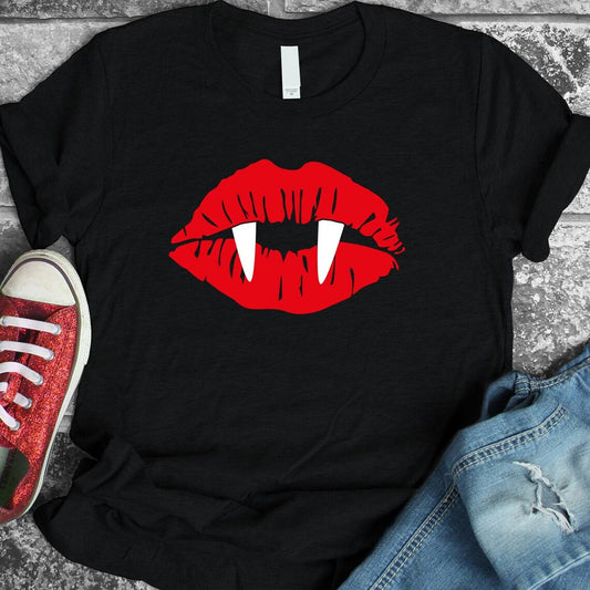 Vampire Lips Halloween T-shirt