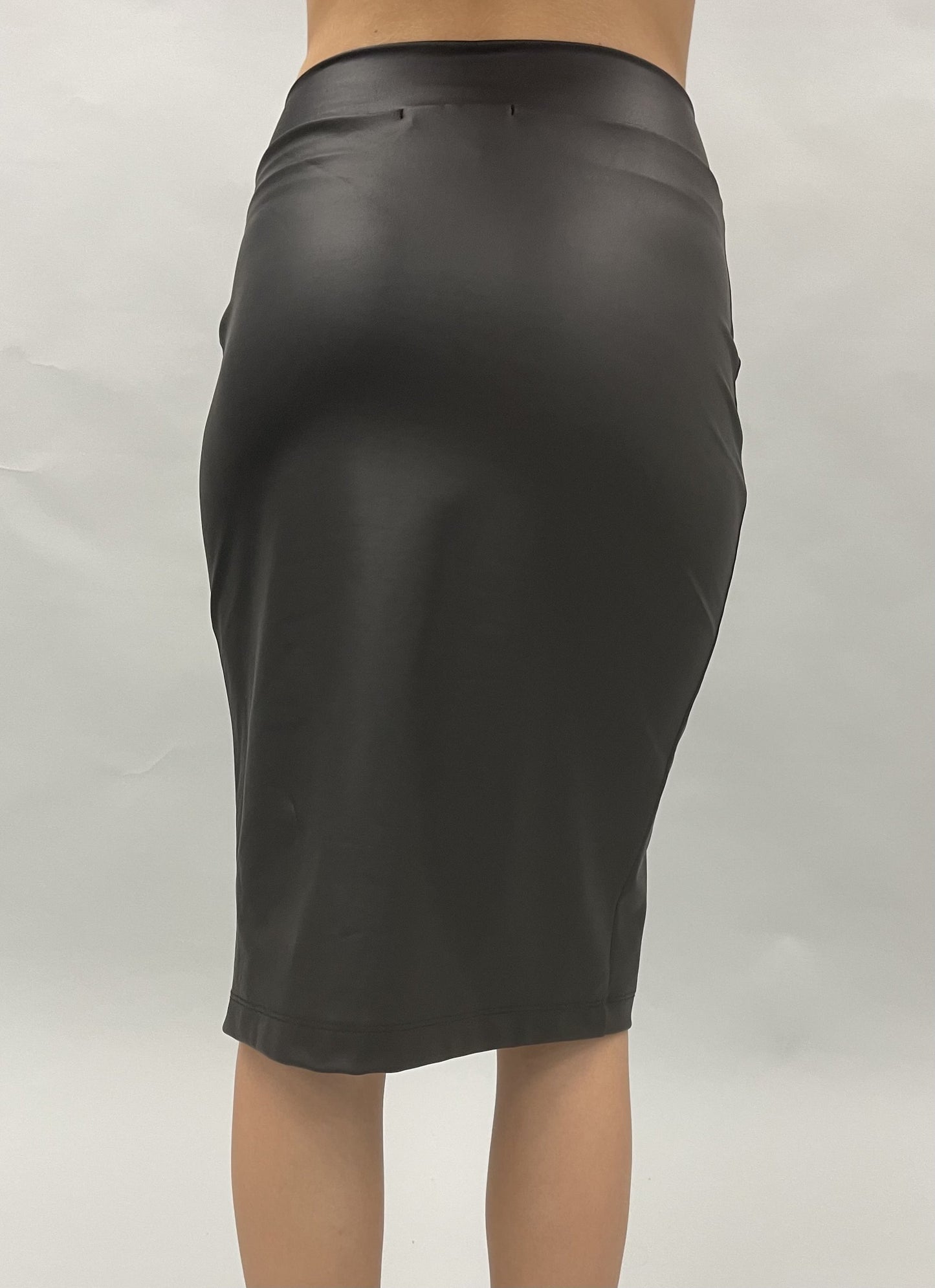 Faux Leather Skirt with Slit